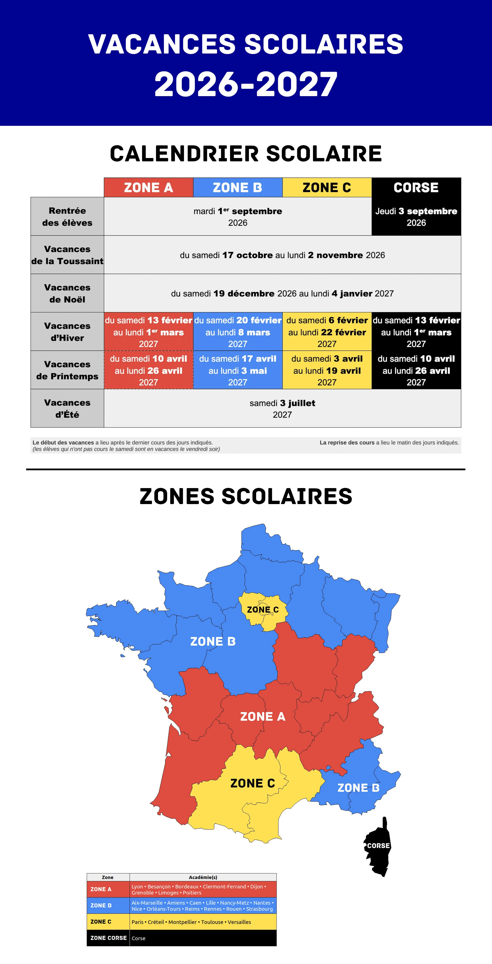 Vacances Scolaires 2026 2027 Calendrier Officiel Jours F ri s