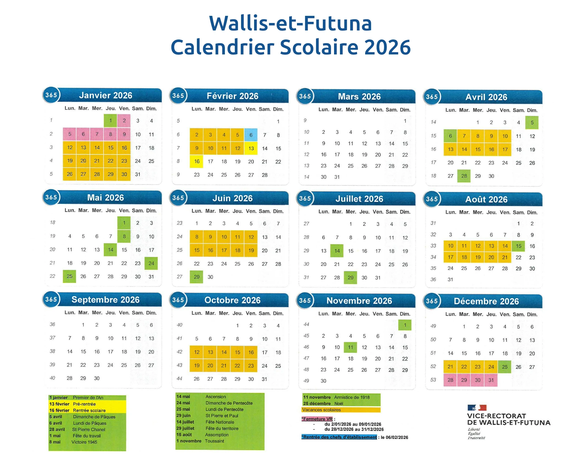 calendrier scolaire wallis-et-futuna 2026