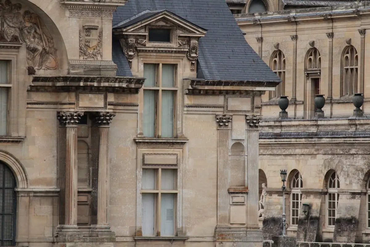 Close-up of Château de Chantilly's intricate architectural details in France.