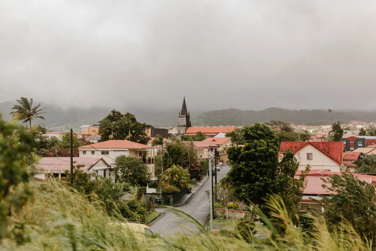 Vue sur les collines verdoyantes de Martinique
