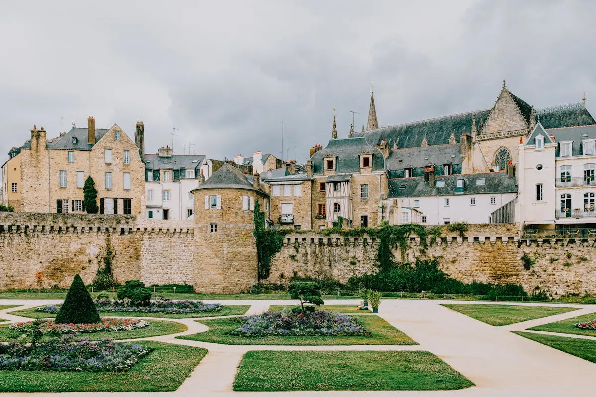 Explore the medieval fortifications and gardens of Vannes, showcasing the rich history and architecture of Bretagne, France.